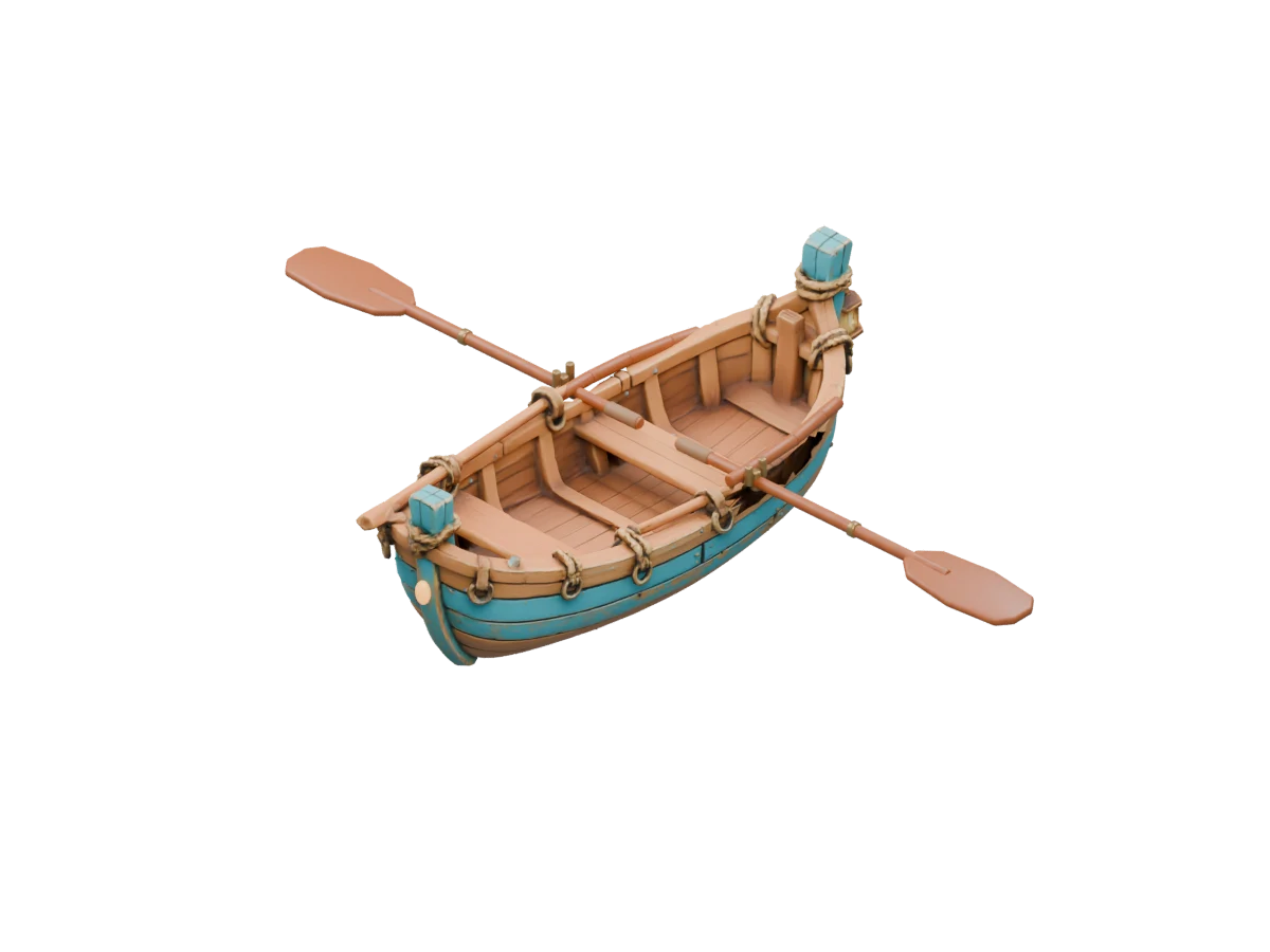 Studio render of the original Loot Guilds boat