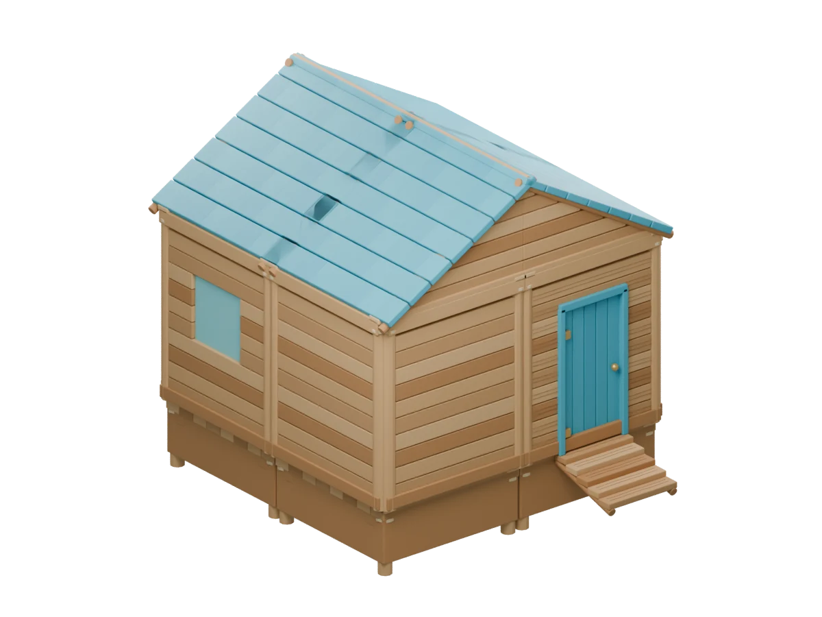 Studio render of the original Loot Guilds house